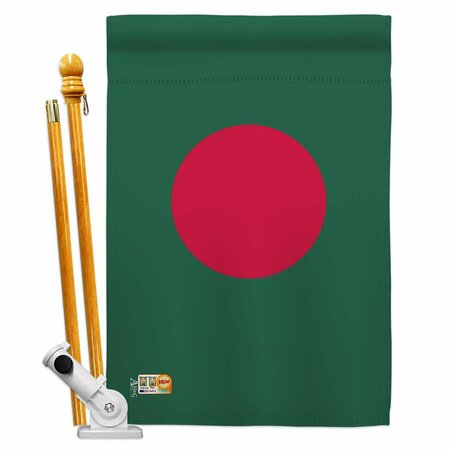 COSA 28 x 40 in. Bangladesh Flags of the World Nationality Impressions Vertical House Flag Set CO2017300